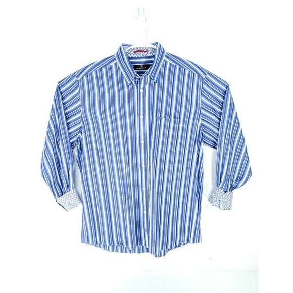 Bugatchi Men Multi Stripe Flip Cuff Button L/S XL - Picture 1 of 10